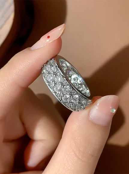 KissICON KissIcon Luxury CZ Diamond Ring Sterling Silver - Sparkle