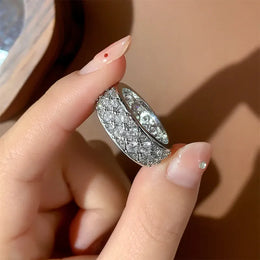 KissICON KissIcon Luxury CZ Diamond Ring Sterling Silver - Sparkle