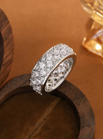KissICON KissIcon Luxury CZ Diamond Ring Sterling Silver - Sparkle