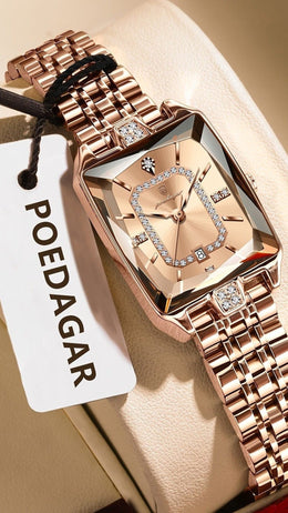 jkthpu-45 KissIcon Luxury Gold Hand Square Watch Chronograph