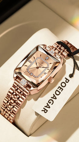 jkthpu-45 KissIcon Luxury Gold Hand Square Watch Chronograph