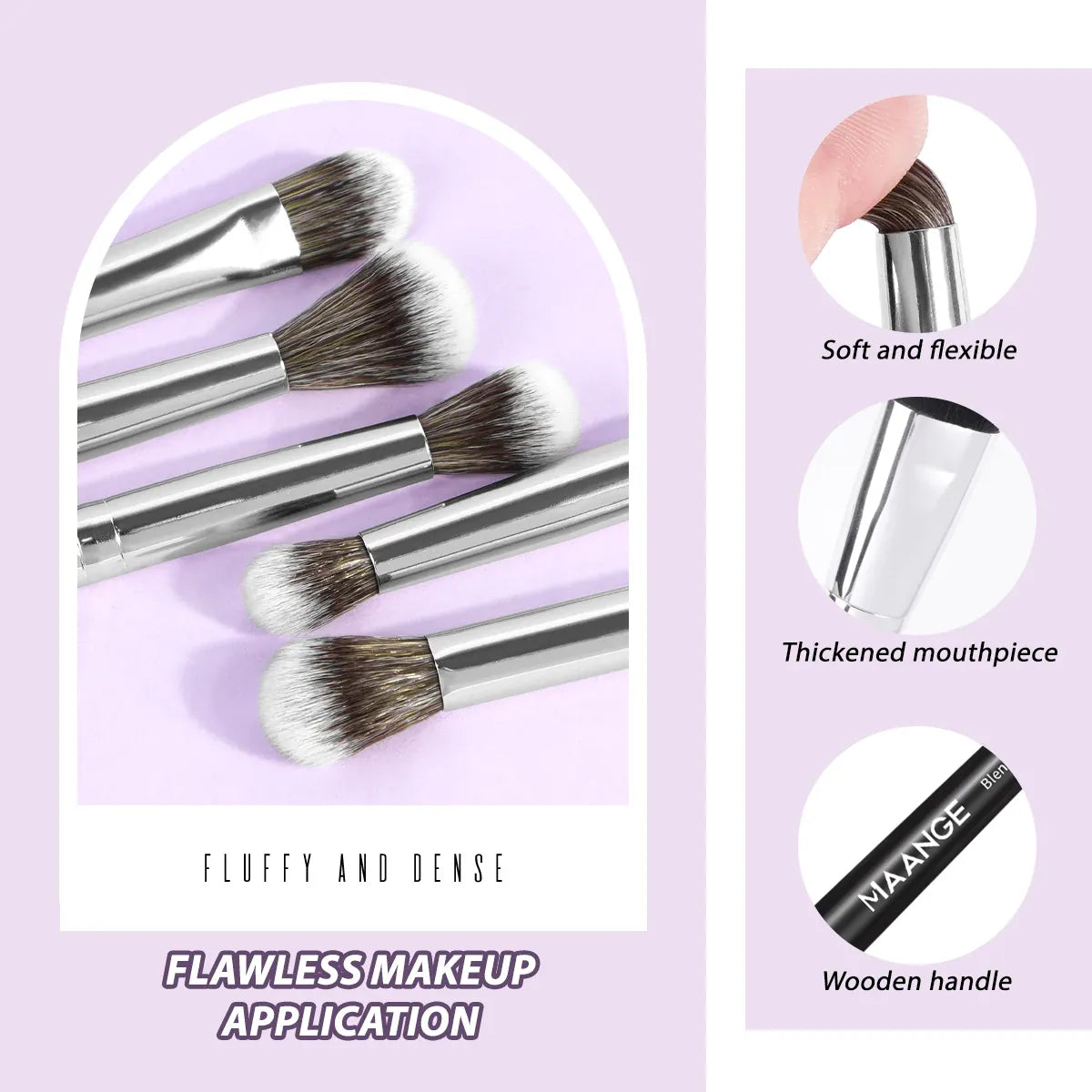 KissICON KissIcon Maange 5pcs Eye Shadow Brush Set -