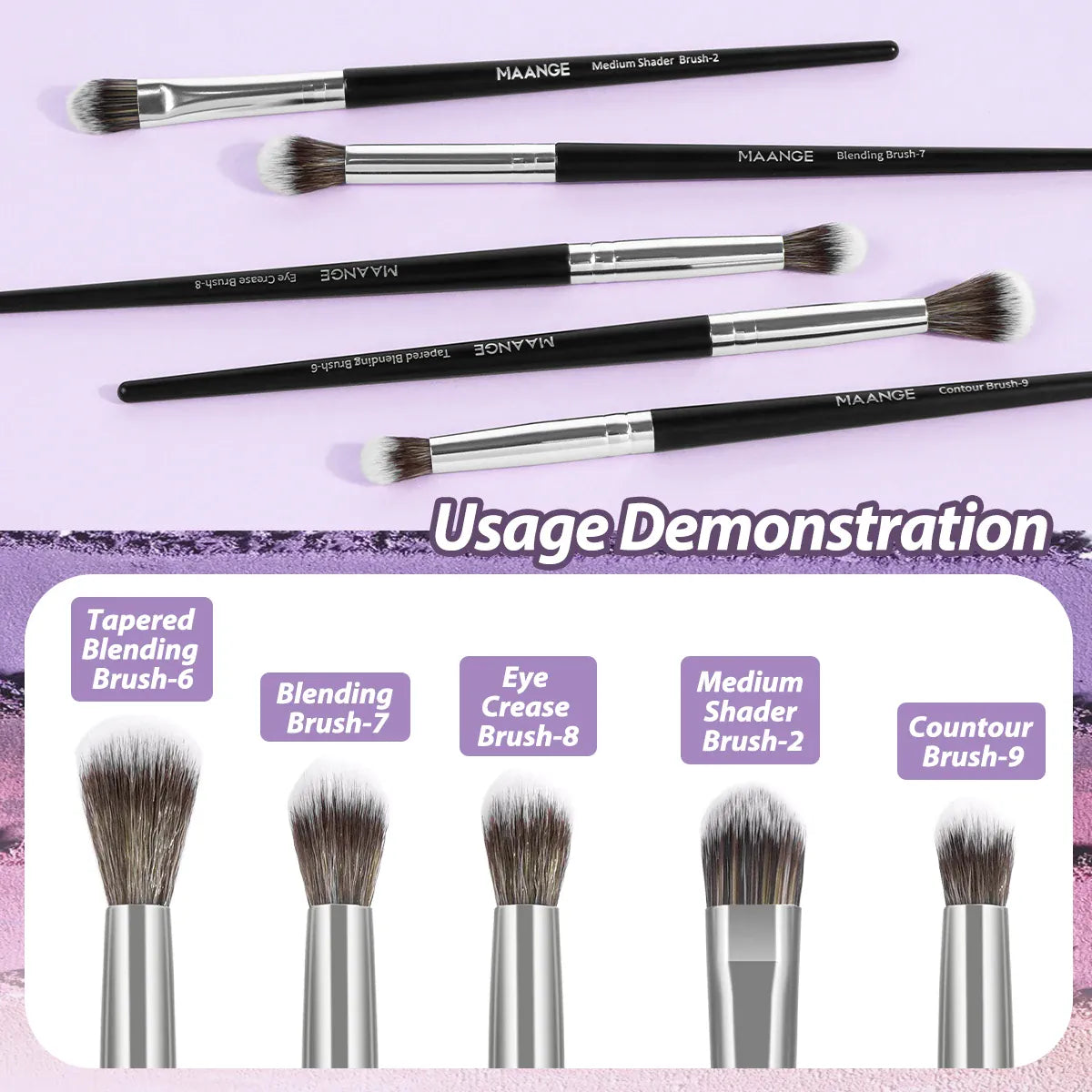 KissICON KissIcon Maange 5pcs Eye Shadow Brush Set -