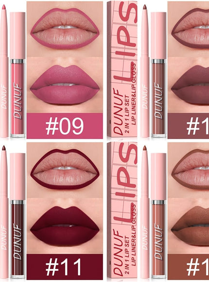 KissICON KissIcon Matte Lip Set Lipstick Lipliner - Waterproof