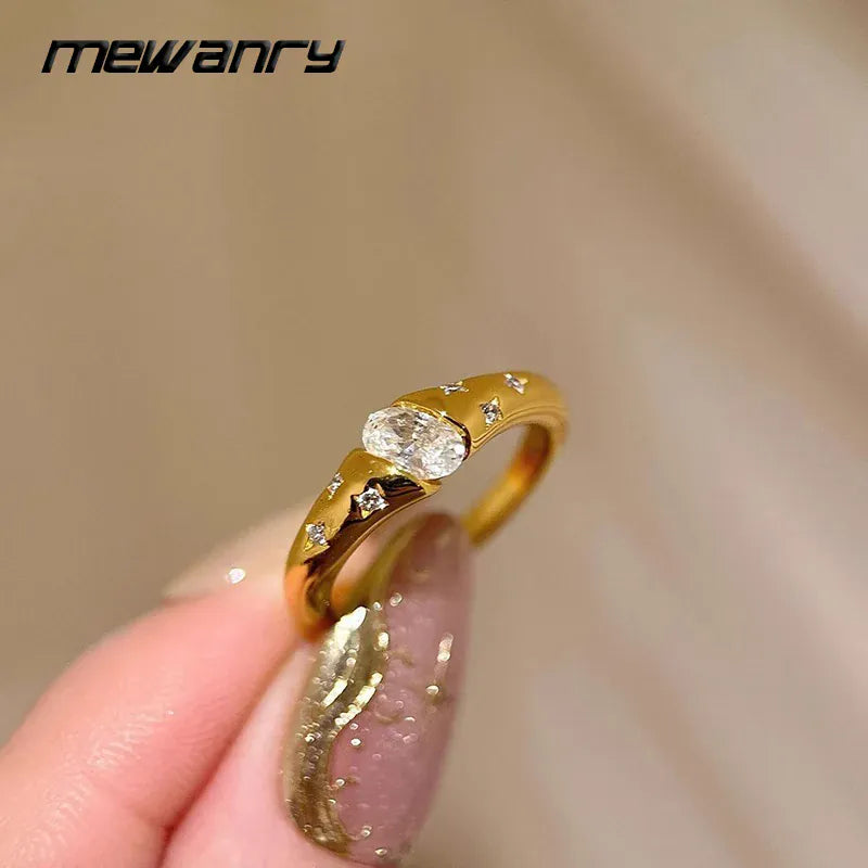 KissICON Kissicon Mewanry Bling Ellipse Zircon Rings Vintage Ring