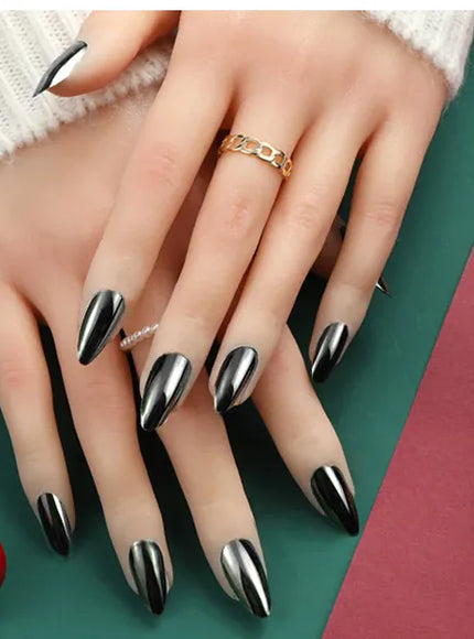 KissICON KissIcon Mirror Nails - Metal Effect Adhesive Almond