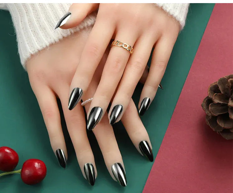 KissICON KissIcon Mirror Nails - Metal Effect Adhesive Almond