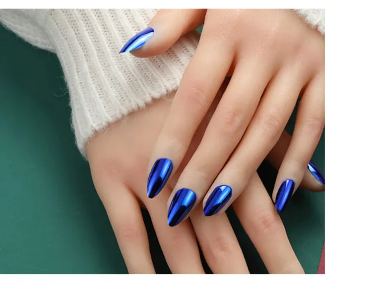 KissICON KissIcon Mirror Nails - Metal Effect Adhesive Almond