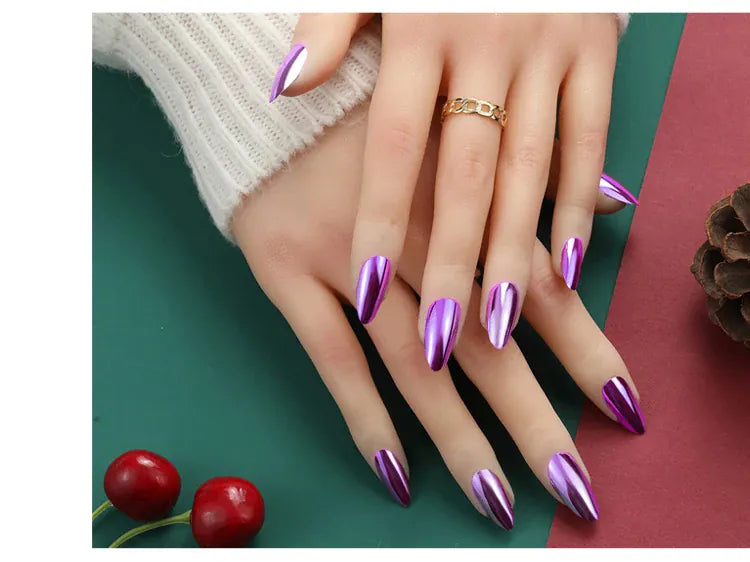 KissICON KissIcon Mirror Nails - Metal Effect Adhesive Almond