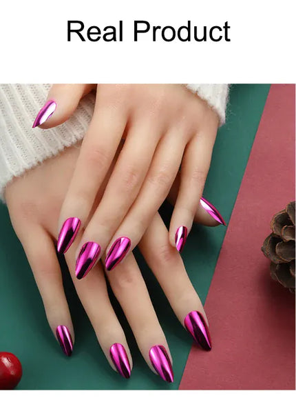 KissICON KissIcon Mirror Nails - Metal Effect Adhesive Almond