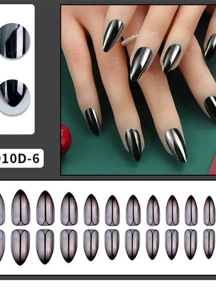 KissICON KissIcon Mirror Nails - Metal Effect Adhesive Almond