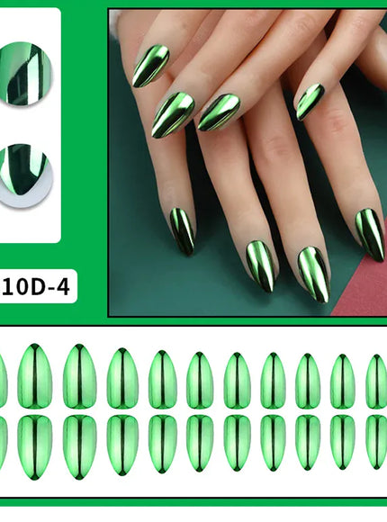 KissICON KissIcon Mirror Nails - Metal Effect Adhesive Almond