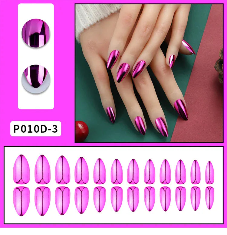 KissICON KissIcon Mirror Nails - Metal Effect Adhesive Almond