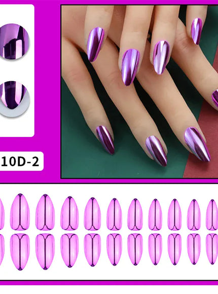 KissICON KissIcon Mirror Nails - Metal Effect Adhesive Almond