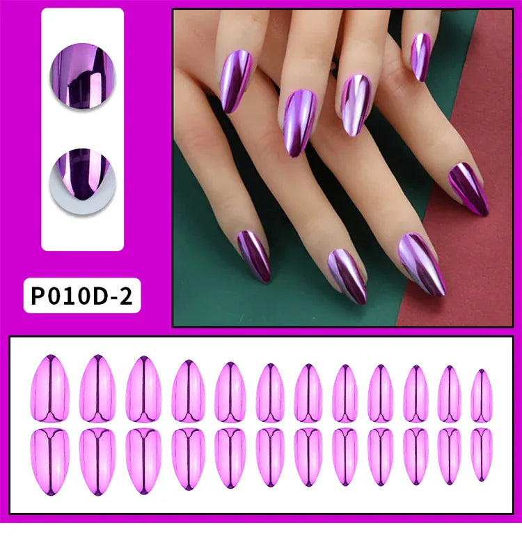 KissICON KissIcon Mirror Nails - Metal Effect Adhesive Almond