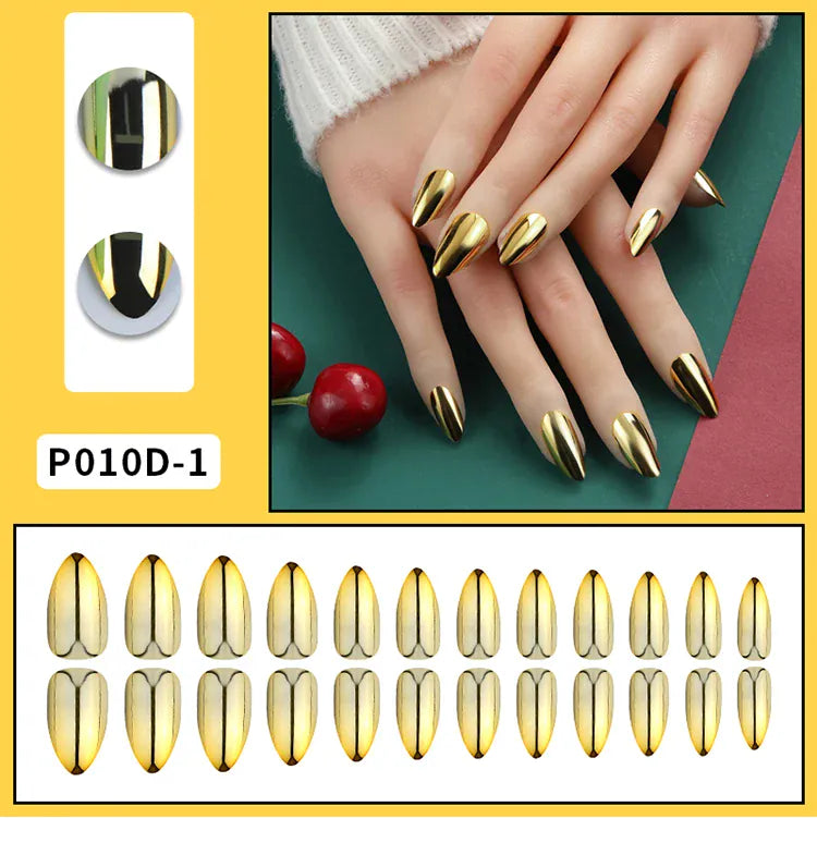KissICON KissIcon Mirror Nails - Metal Effect Adhesive Almond