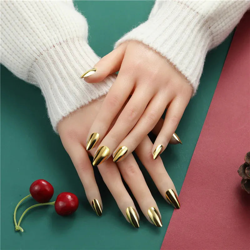 KissICON KissIcon Mirror Nails - Metal Effect Adhesive Almond