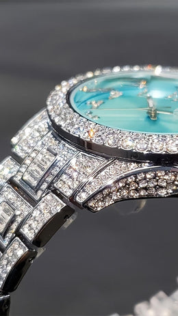 jkthpu-45 KissIcon MISSFOX Ice Blue Rhinestone Quartz Watches - Shine