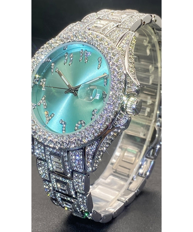 jkthpu-45 KissIcon MISSFOX Ice Blue Rhinestone Quartz Watches - Shine