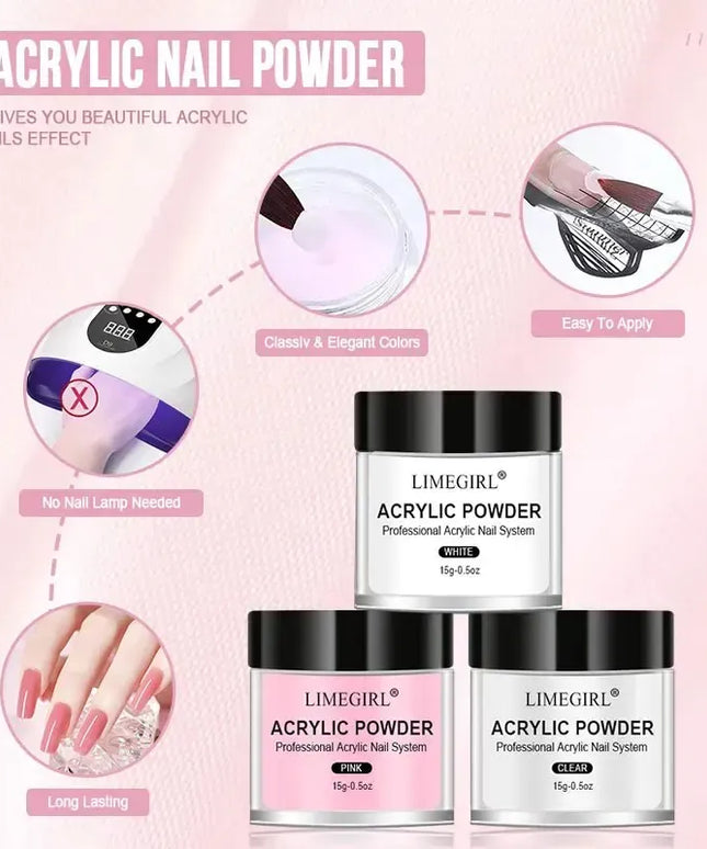 KissICON KissIcon Nail Acrylic Powder Set - Crystal Glitter