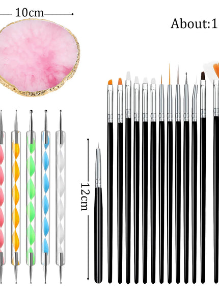 KissICON KissIcon Nail Art Brush Palette Dotting Pen Set