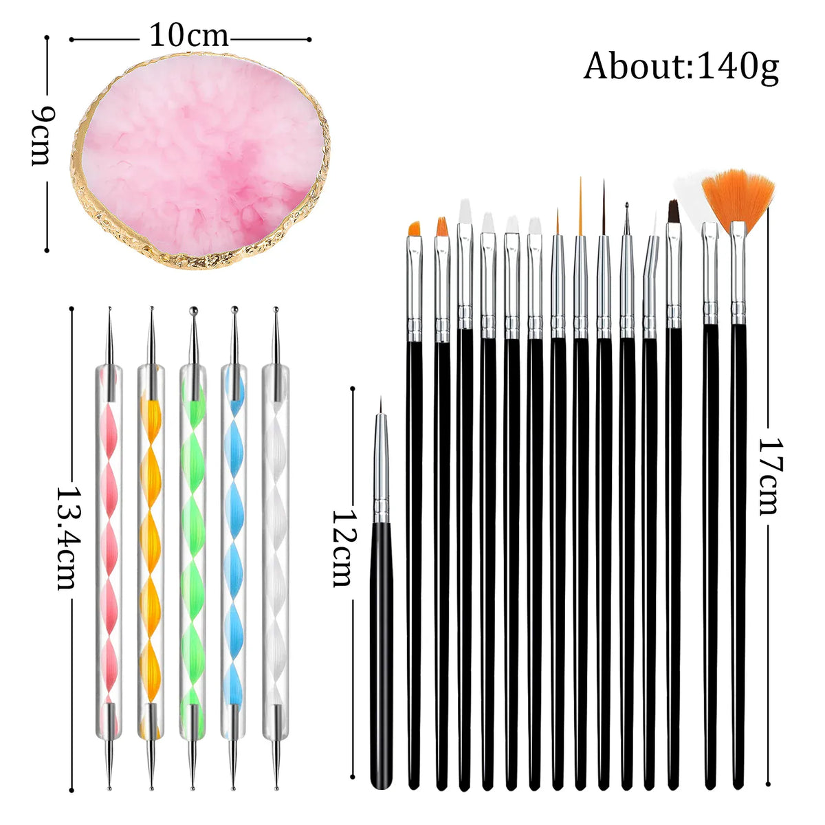 KissICON KissIcon Nail Art Brush Palette Dotting Pen Set