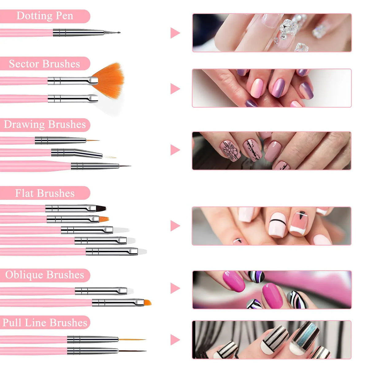 KissICON KissIcon Nail Art Brush Palette Dotting Pen Set