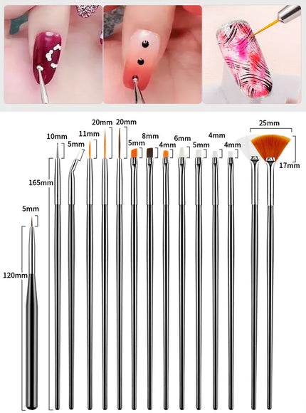 KissICON KissIcon Nail Art Brush Set - Versatile Design