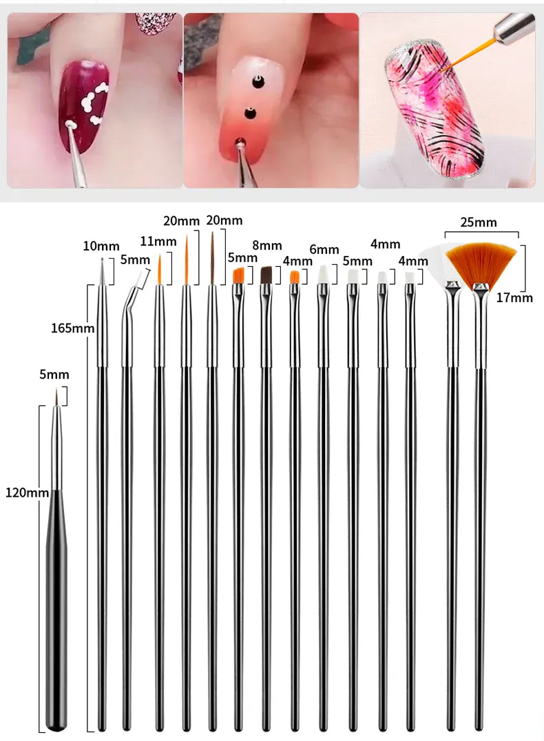 KissICON KissIcon Nail Art Brush Set - Versatile Design