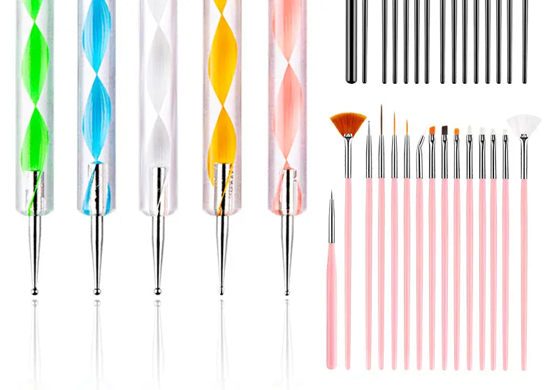 KissICON KissIcon Nail Art Brush Set - Versatile Design