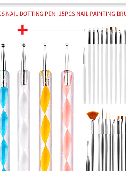 KissICON KissIcon Nail Art Brush Set - Versatile Design