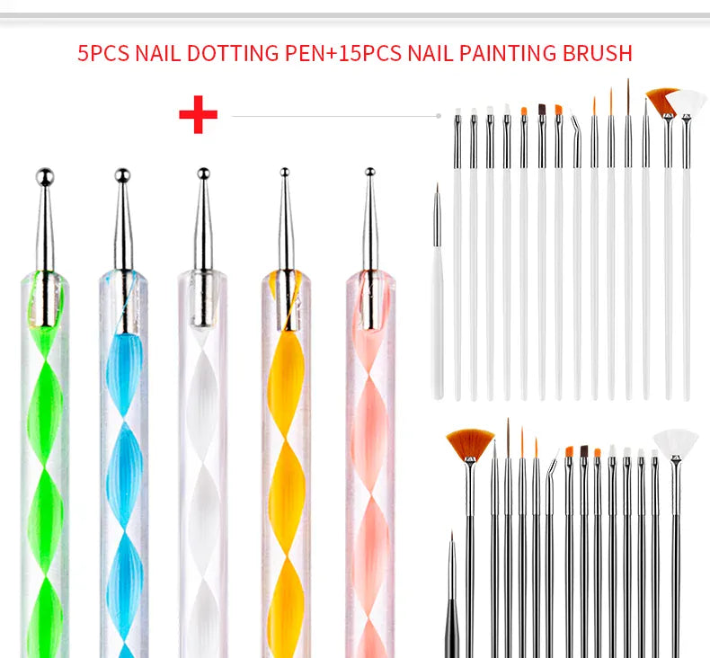 KissICON KissIcon Nail Art Brush Set - Versatile Design