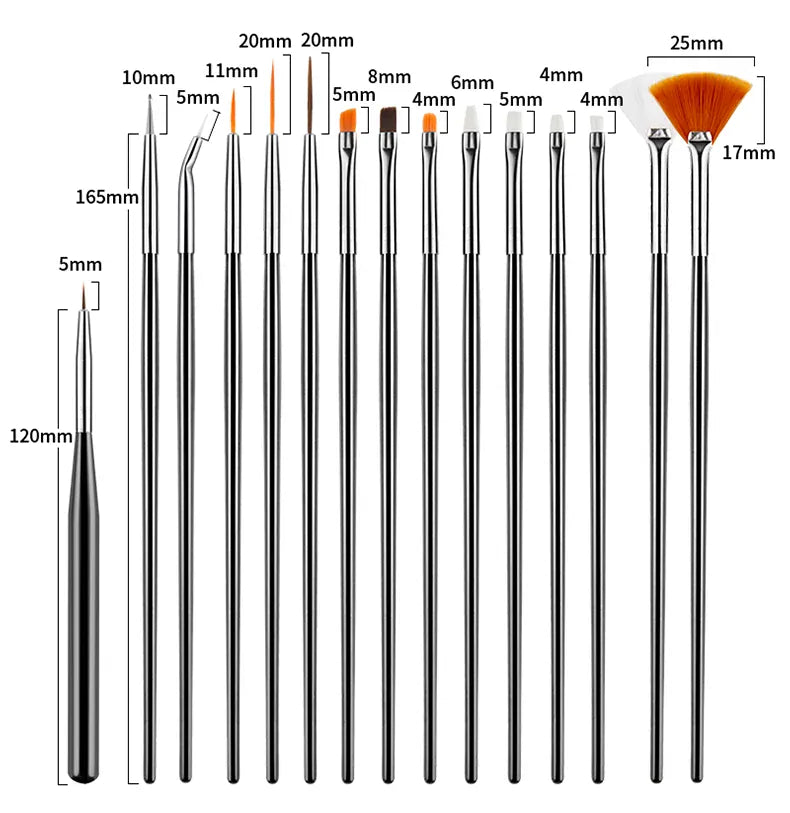 KissICON KissIcon Nail Art Brush Set - Versatile Design