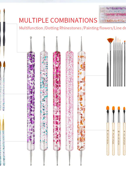 KissICON KissIcon Nail Art Brush Set - Versatile Design
