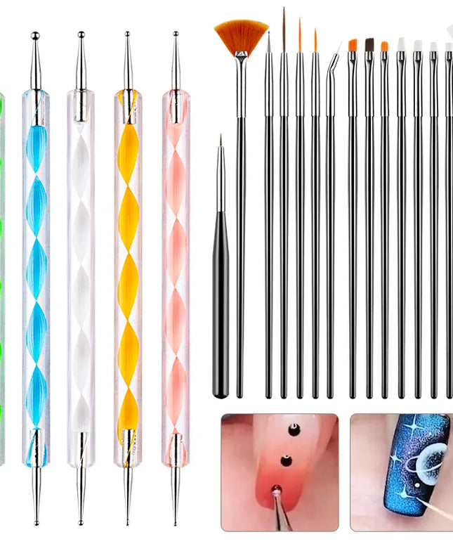 KissICON KissIcon Nail Art Brush Set - Versatile Design