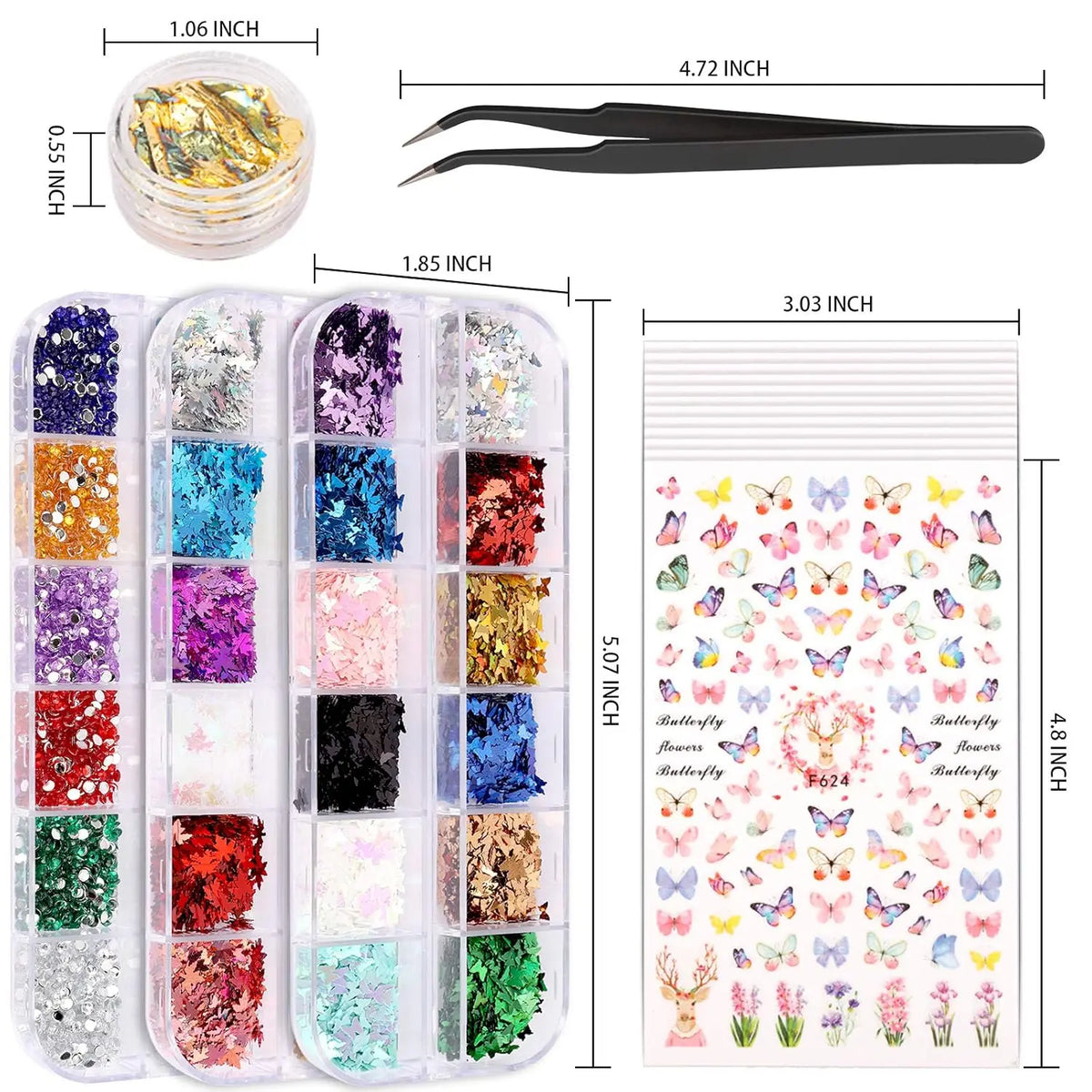 KissICON KissIcon Nail Art DIY Kit - Glitter Stickers
