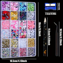 KissICON KissIcon Nail Charms Kit 24 Grid Gems -