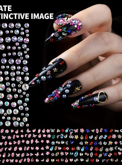 KissICON KissIcon Nail Charms Kit 24 Grid Gems -