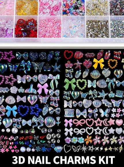KissICON KissIcon Nail Charms Kit 24 Grid Gems -