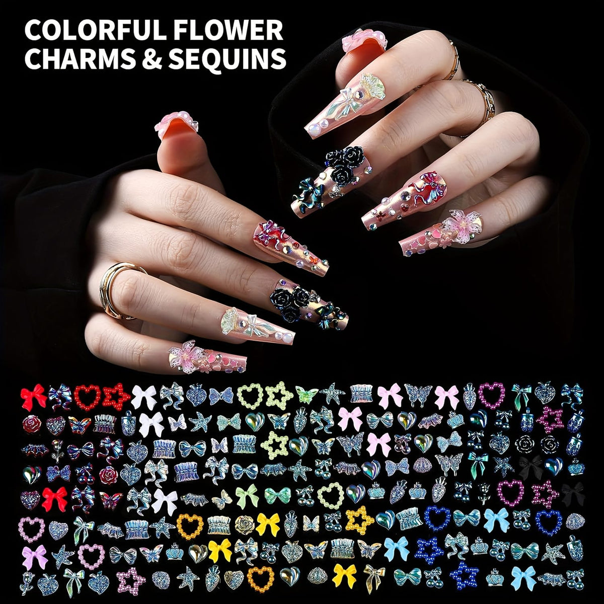 KissICON KissIcon Nail Charms Kit 24 Grid Gems -