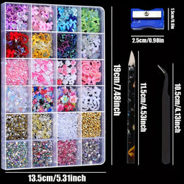 KissICON KissIcon Nail Charms Kit 24 Grid Gems -
