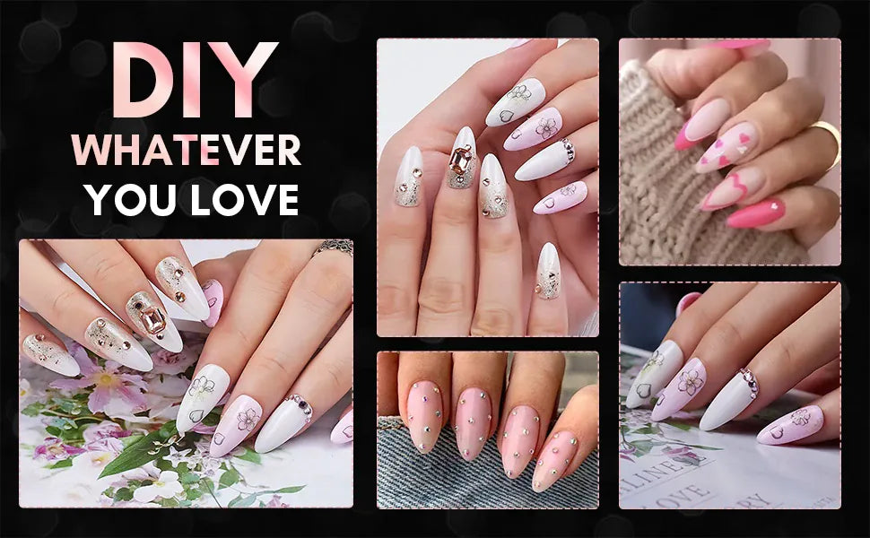 KissICON KissIcon Nail Tips 504Pcs Clear Coffin Stiletto Easy