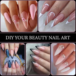 KissICON KissIcon Nail Tips 504Pcs Clear Coffin Stiletto Easy