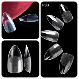 KissICON KissIcon Nail Tips 504Pcs Clear Coffin Stiletto Easy