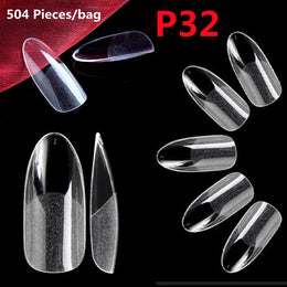 KissICON KissIcon Nail Tips 504Pcs Clear Coffin Stiletto Easy