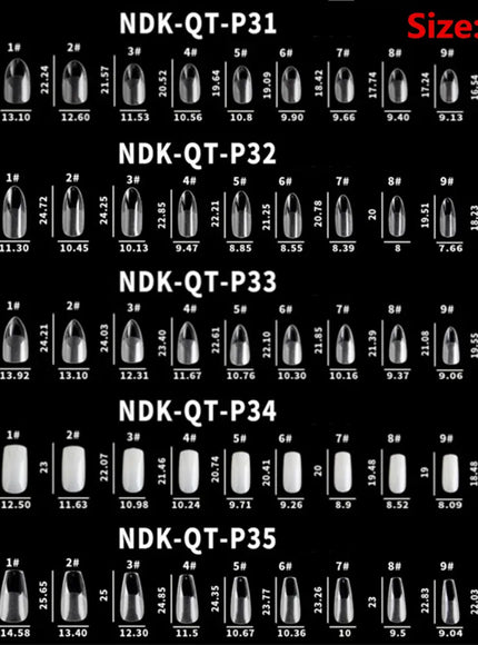 KissICON KissIcon Nail Tips 504Pcs Clear Coffin Stiletto Easy