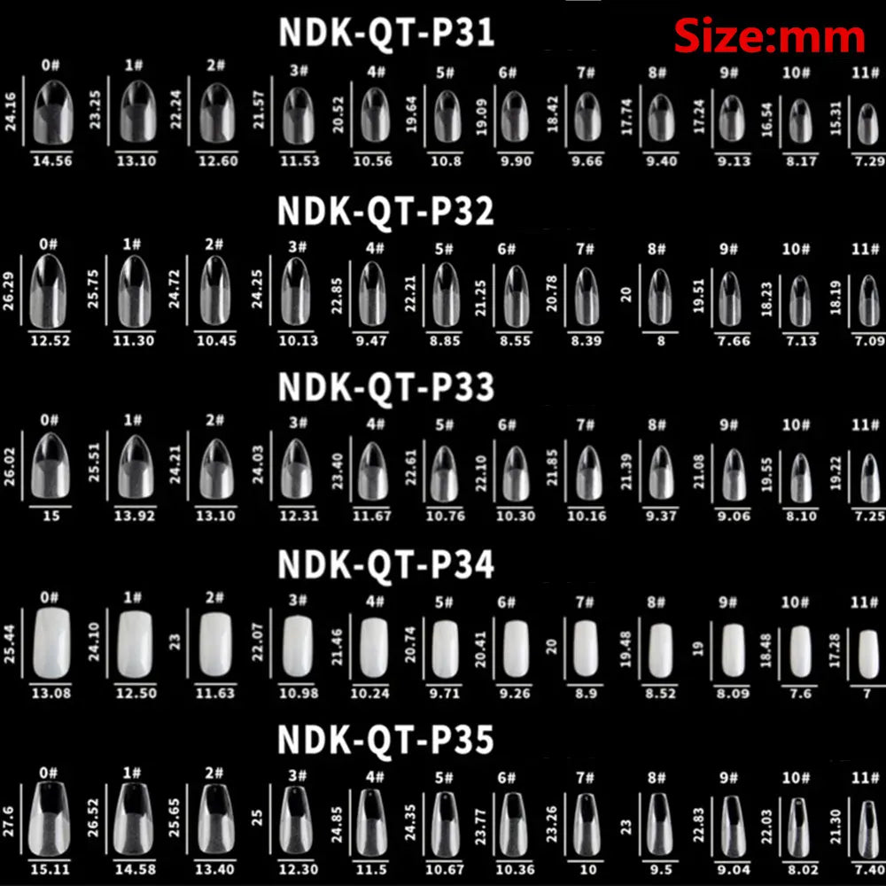 KissICON KissIcon Nail Tips 504Pcs Clear Coffin Stiletto Easy