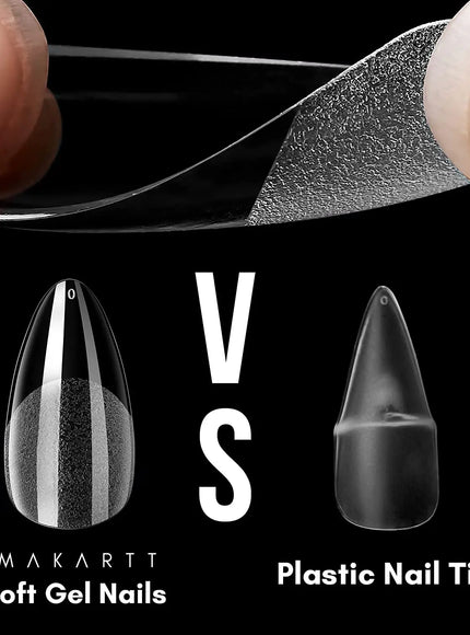 KissICON KissIcon Nail Tips 504Pcs Clear Coffin Stiletto Easy