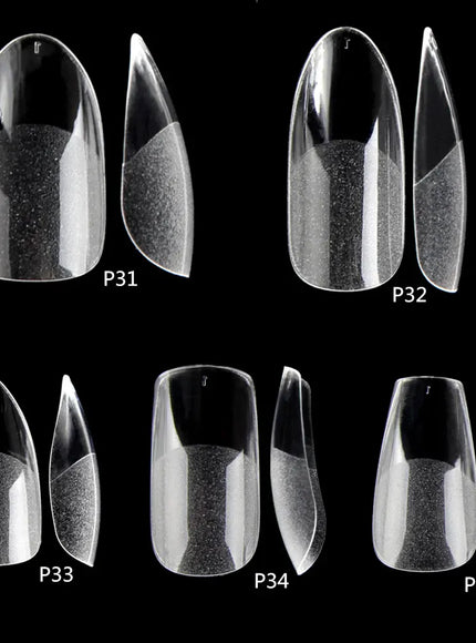 KissICON KissIcon Nail Tips 504Pcs Clear Coffin Stiletto Easy