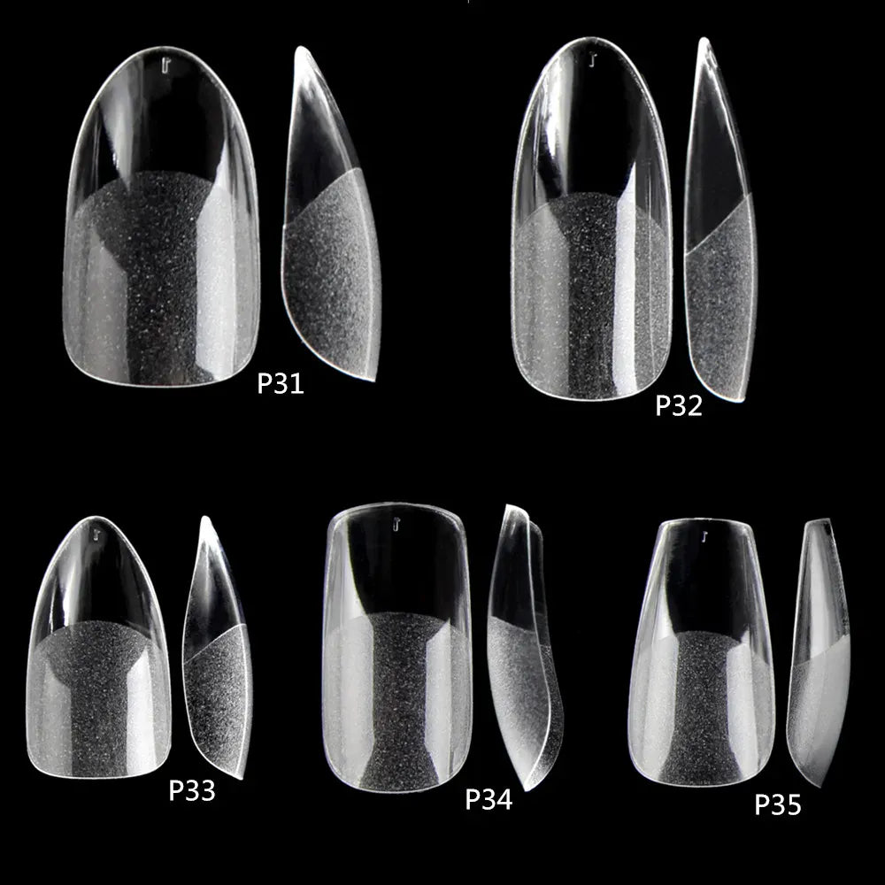 KissICON KissIcon Nail Tips 504Pcs Clear Coffin Stiletto Easy